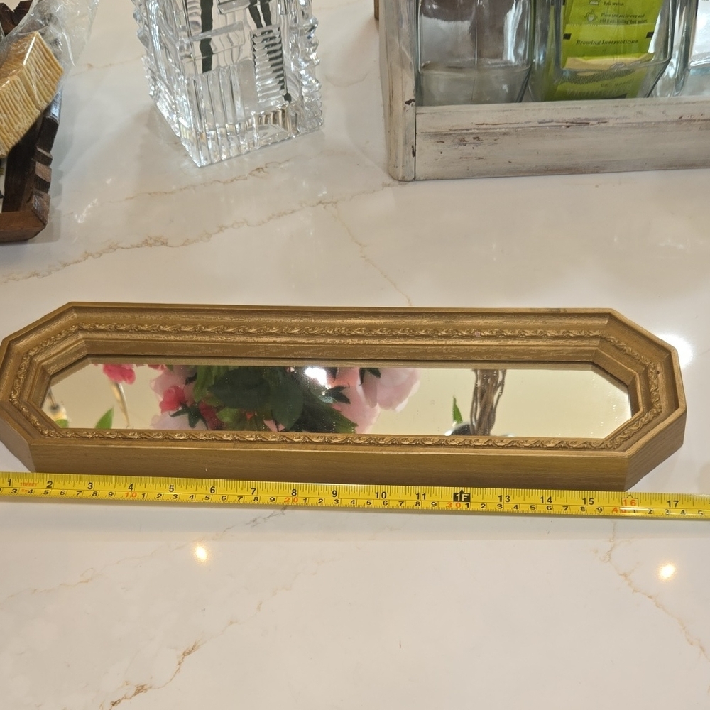 Elegant Gold Perfume Mirror Decor